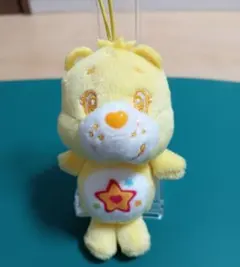 【美品】ケアベア スーパースターベア ぬいぐるみ マスコット 黄色 星