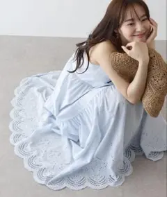BLUE EAST コットンレースキャミワンピース サックス M ブルーイーストのサムネイル