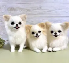 チワワ 羊毛フェルト ハンドメイド 犬 ぬいぐるみ 額縁 フレーム 写真