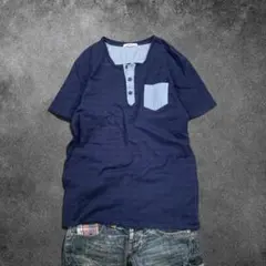 OPIUM Y2K Striped Henley neck T-Shirt - メルカリ