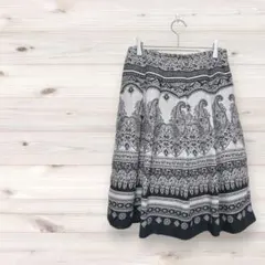 フレアスカート【L】ペイズリー 総柄 フェミニン 高級感 ボヘミアン キレイ 春