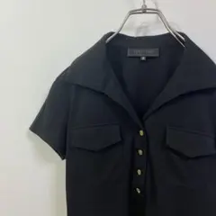 UNTITLED ワントーン ダブルポケット 半袖 開襟 天竺 ポロシャツ 古着