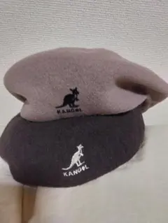 KANGOL カンゴールハンチング2個セット　焦げ茶色とグレー　おそらくウール