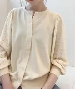 PECCI SOFTCREPE 柄編みカーディガンのサムネイル