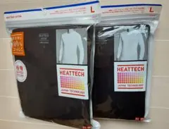 ユニクロ 極暖 ヒートテック　コットン クルーネック ブラック L ２枚セット