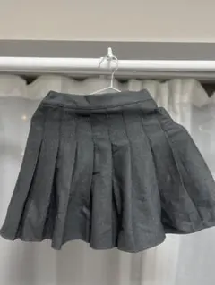 グレー プリーツスカート ウール混紡