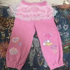 ポーリーポケットPolly Pocketフリル付きピンクロングパンツ 100cm