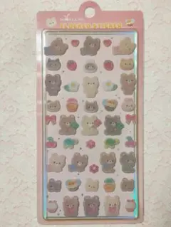 3D立体シール フロッキーステッカー くま ボンボンドロップシール好きな方