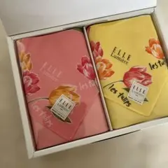 ELLE Lumière チューリップ柄ハンカチ 2枚セット　新品未使用