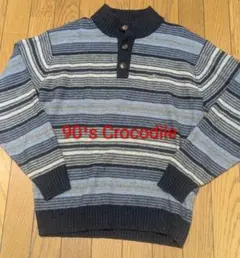 冬物処分 激レア　90's Crocodile ボタン付きニット M