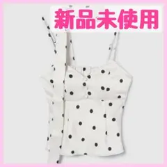 新品未使用★Searoomlynn スキニースカーフサテンキャミ ドットホワイトのサムネイル