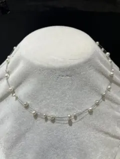 淡水真珠　パールネックレス　二連