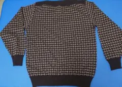 B-8 新品！　幾何学模様ブラウンニットセーター　Ｌサイズ