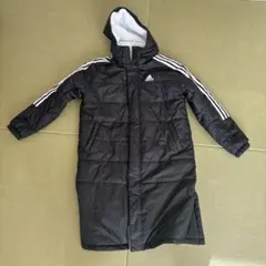 adidas ベンチコート ブラック フード付き　160サイズ