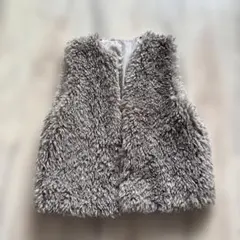 GRL ファー素材 ベスト サイズF グレー