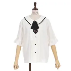 axes femme バラ刺繍タイ付きブラウスのサムネイル