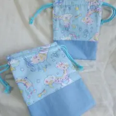 ユニコーン柄の体操服袋・お着替え袋