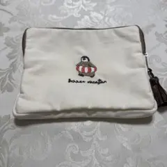 ナチュラルキッチン　ペンギン刺繍ポーチ
