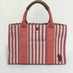 U.S.POLO ASSN. 赤と白のストライプ トートバッグ