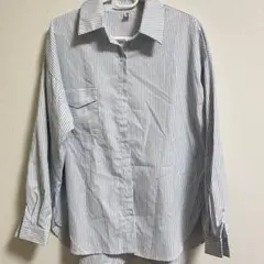 ストライプシャツ 水色 ブルー シャツ