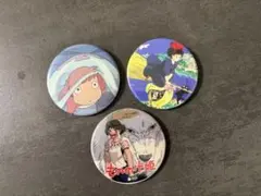 ポニョとキキともののけ姫の缶バッジ３つセット