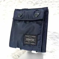 【美品】PORTER TANKER 二つ折り財布 アイアンブルー 現行のサムネイル