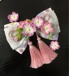 つまみ細工髪飾りりぼん　卒業式　十三詣り