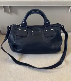 Kate Spade 黒♪レザー ハンドバッグ♪ショルダーバッグ