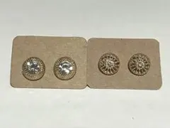 ゴールド系 クリスタル風 スタッドピアス 2点500円 3点 700円番号13
