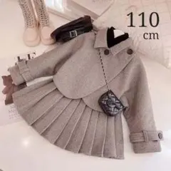 韓国 子供服 女の子 キッズ セットアップ スカート コート 2点セット