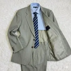コムサデモードメン セットアップスーツ ウール グレーグリーン ストラップ M