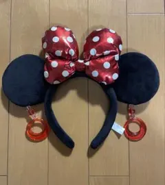 ミニーマウス　カチューシャ　イヤリング付き　赤