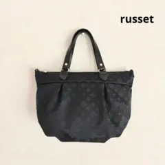 russet　ラシット　トートバッグ　ハンドバッグ　モノグラム　ブラック　日本製