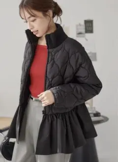 ペプラム キルティングジャケット