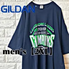 N32【GILDAN】プリントTシャツ【メンズ2XL 】ネイビー