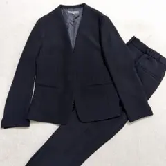 美品　洗える　ユナイテッドアローズ　スーツ　ノーカラー　ブラック　黒　パンツ　L