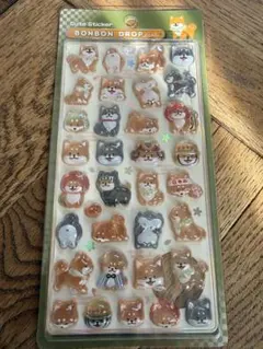 ボンボンドロップシール 和柄　芝犬