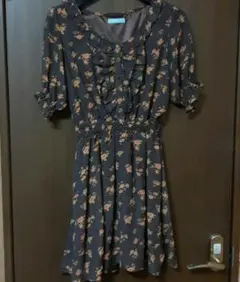 dazzlin　花柄ミニワンピース　ブラウン系