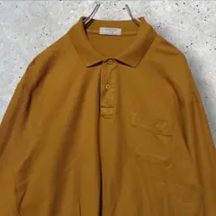 SIMPLE LIFE 長袖ポロシャツ 鹿の子 綿100 LL 茶のサムネイル
