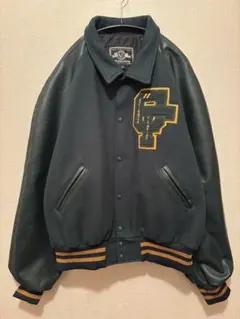 USA製レザースタジャンHollowayホロウェイキルティングワッペンカレッジ USA製レザースタジャンHollowayホロウェイキルティングワッペン