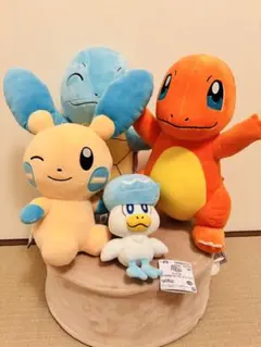 ポケットモンスター ゼニガメ、ヒトカゲ、マイナン、クワッス4体ぬいぐるみセットのサムネイル