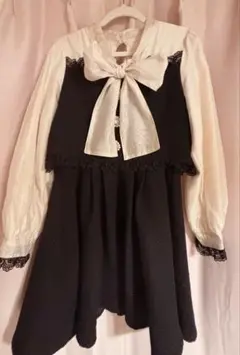 ROJITA（ロジータ） ビジュボウタイリボンツイードワンピース （ブラック）