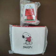 ★DHC　①スヌーピー ポーチ＆ミラーセット ②スヌーピー　エコバッグ