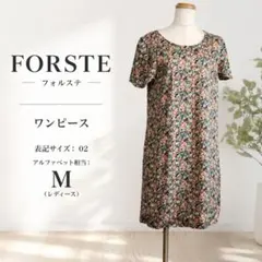 FORSTE フォルステ 花柄 ワンピース 半袖 総柄 ひざ丈 フラワー