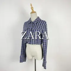 ZARA ツイード ジャケット ショート丈 クロップド チェック