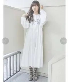 merry jenny bear刺繍ティアードワンピース