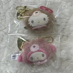 サンリオ　ぬいぐるみチャーム　ラテクマ　ハローキティ マイメロディ