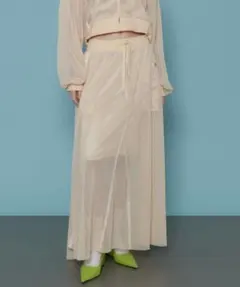 MAISON SPECIAL メッシュロングスカート アイボリーのサムネイル