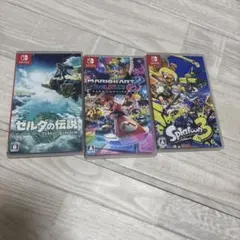 人気ゲーム3本セット - ゼルダの伝説ティアキン、マリオカート8スプラトゥーン3