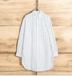 WEGO/ストライプロングシャツ　白　シャツワンピース【フォロー割あり】のサムネイル